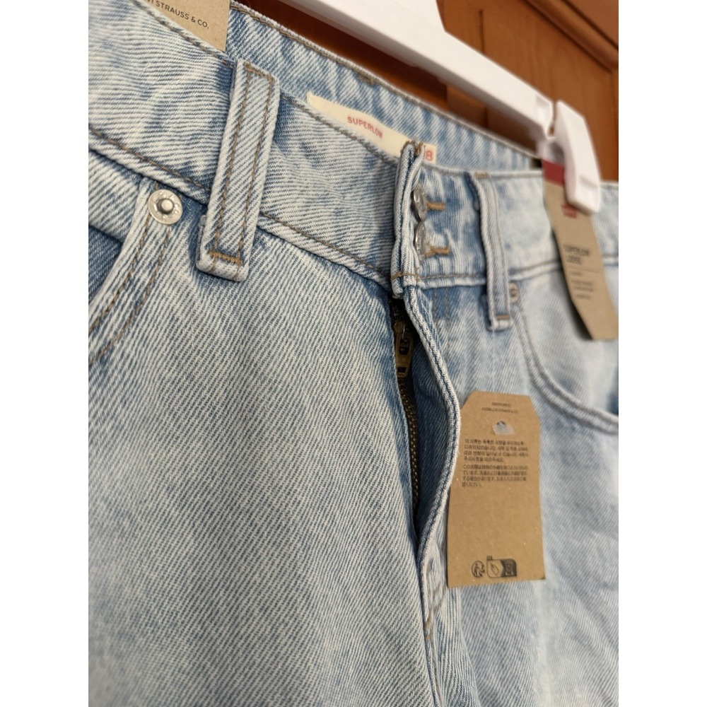 Women's Levi's Superlow Loose Straight Leg Jeans Light Blue Wash 28 X 32 NWT - Picture 6 of 13